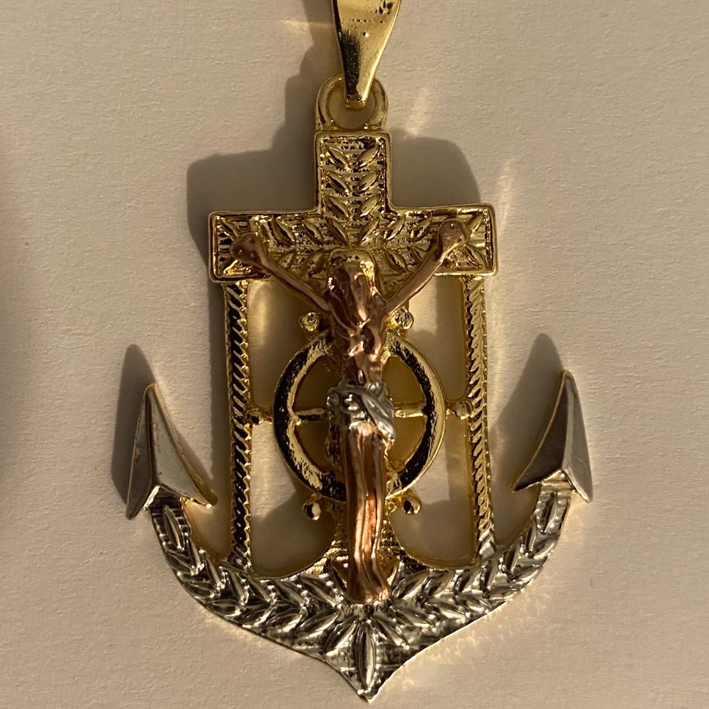 Jesus Anchor Tri Colored Pendant Only